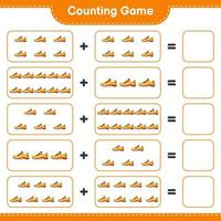 Count and match, count the number of Running Shoes and match with the right numbers. Educational children game, printable worksheet, vector illustration