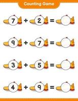 Count and match, count the number of Running Shoes and match with the right numbers. Educational children game, printable worksheet, vector illustration