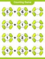 Count and match, count the number of Dumbbell and match with the right numbers. Educational children game, printable worksheet, vector illustration