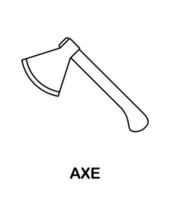 Coloring page with Axe for kids vector