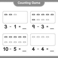 Count and match, count the number of Racing Flags and match with the right numbers. Educational children game, printable worksheet, vector illustration