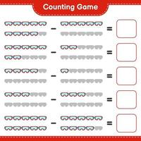 Count and match, count the number of Goggle and match with the right numbers. Educational children game, printable worksheet, vector illustration