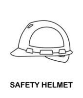 Coloring page with Safety helmet brush for kids vector