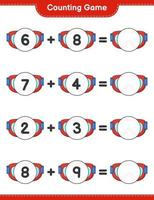 Count and match, count the number of Goggle and match with the right numbers. Educational children game, printable worksheet, vector illustration