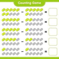 Count and match, count the number of Tennis Ball and match with the right numbers. Educational children game, printable worksheet, vector illustration