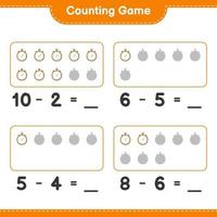 Count and match, count the number of Stopwatch and match with the right numbers. Educational children game, printable worksheet, vector illustration