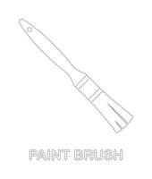 Paint brush tracing worksheet for kids vector