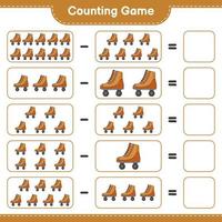 Count and match, count the number of Roller Skate and match with the right numbers. Educational children game, printable worksheet, vector illustration