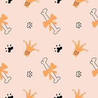 Seamless vector pattern with bones and bows.