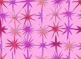 Seamless festive pattern with glittery pink stars.. vector