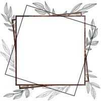 Rustic frame leaves for wallpaper design. Garden botanical wallpaper. vector