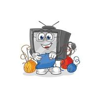 old retro tv vector cartoon