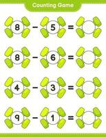 cuenta y empareja, cuenta el número de mancuernas y empareja con los números correctos. juego educativo para niños, hoja de cálculo imprimible, ilustración vectorial vector