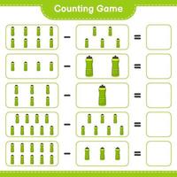 Count and match, count the number of Sport Water Bottle and match with the right numbers. Educational children game, printable worksheet, vector illustration