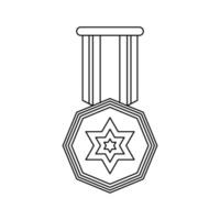 Coloring page with Medal for kids vector