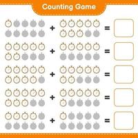 Count and match, count the number of Stopwatch and match with the right numbers. Educational children game, printable worksheet, vector illustration