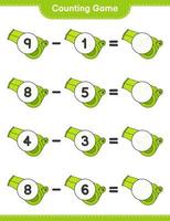 Count and match, count the number of Whistle and match with the right numbers. Educational children game, printable worksheet, vector illustration