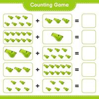 Count and match, count the number of Whistle and match with the right numbers. Educational children game, printable worksheet, vector illustration