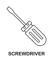 Coloring page with Screwdriver for kids vector