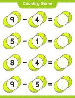 Count and match, count the number of Tennis Ball and match with the right numbers. Educational children game, printable worksheet, vector illustration