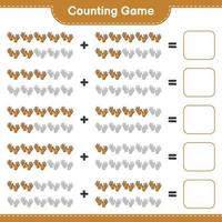 Count and match, count the number of Golf Gloves and match with the right numbers. Educational children game, printable worksheet, vector illustration