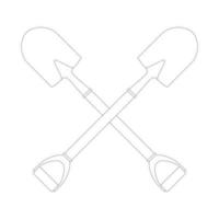 Shovel tracing worksheet for kids vector