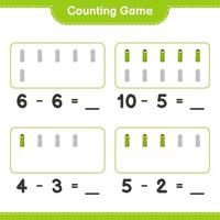 Count and match, count the number of Sport Water Bottle and match with the right numbers. Educational children game, printable worksheet, vector illustration