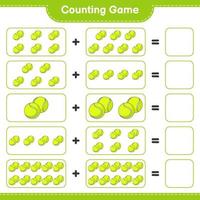 Count and match, count the number of Tennis Ball and match with the right numbers. Educational children game, printable worksheet, vector illustration