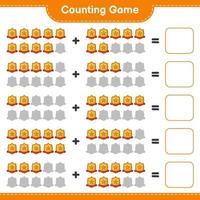 Count and match, count the number of Trophy and match with the right numbers. Educational children game, printable worksheet, vector illustration