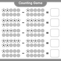 Count and match, count the number of Soccer Ball and match with the right numbers. Educational children game, printable worksheet, vector illustration