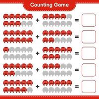 Count and match, count the number of Boxing Helmet and match with the right numbers. Educational children game, printable worksheet, vector illustration