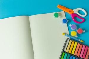 Back to school concept image colorful background. photo