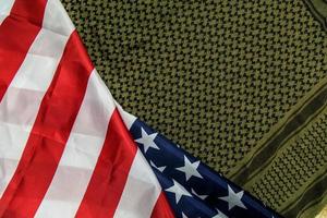 The  united states of America flag and Shemagh  abstract background. photo