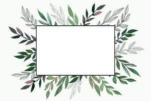 Vector frame with watercolor leaves. For invitations to a wedding, a bachelorette party, a boho party, a conservationist party.