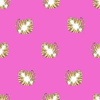 Colorful tiger pattern in beautiful style on pink background. vector