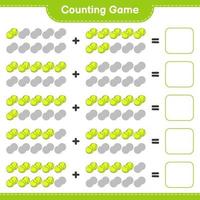 Count and match, count the number of Tennis Ball and match with the right numbers. Educational children game, printable worksheet, vector illustration