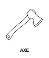 Coloring page with Axe for kids vector