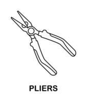 Coloring page with Pliers for kids vector