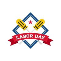 Happy Labor Day banner isolated on white background vector