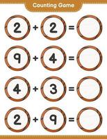Count and match, count the number of Basketball and match with the right numbers. Educational children game, printable worksheet, vector illustration