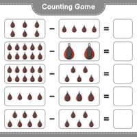 Count and match, count the number of Punching Bag and match with the right numbers. Educational children game, printable worksheet, vector illustration