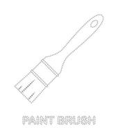 Paint brush tracing worksheet for kids vector