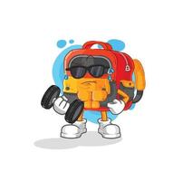 school backpack vector character