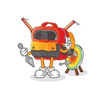 backpack cartoon vector