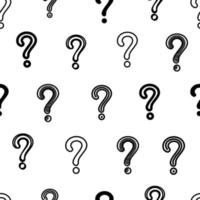 Seamless pattern with question marks in black and white. vector