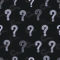 Seamless pattern with question marks in black and white. vector