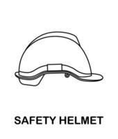 Coloring page with Safety helmet brush for kids vector
