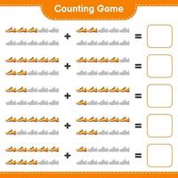 Count and match, count the number of Running Shoes and match with the right numbers. Educational children game, printable worksheet, vector illustration