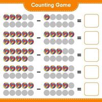 Count and match, count the number of Volleyball and match with the right numbers. Educational children game, printable worksheet, vector illustration