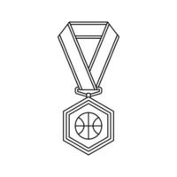 Coloring page with Medal for kids vector